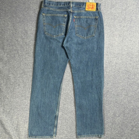 Levi's 505 Regular‎ Fit Jeans Mens W36 L30 Blue Denim Classic Pants - Picture 2 of 5